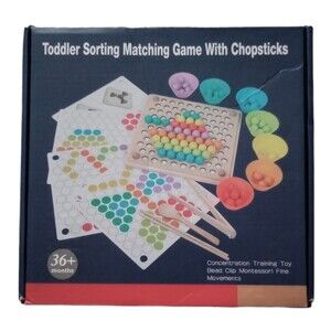 Sorting Wooden Matching Chopstick + Marble Game Toddler Educational